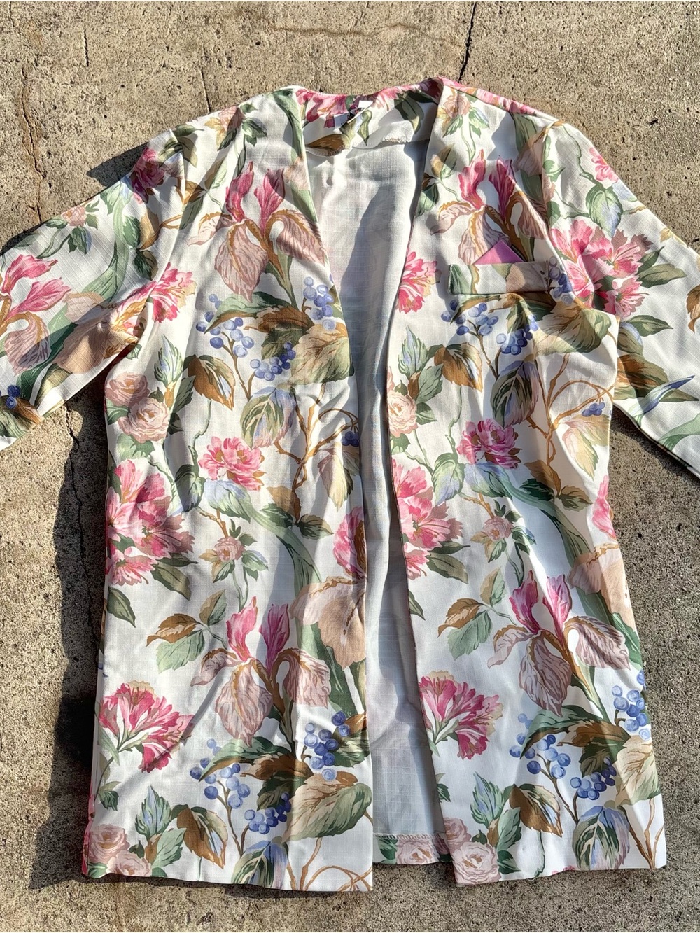 In Cinq Vintage Floral Open Front Blazer size M/L grandmacore Fairycore